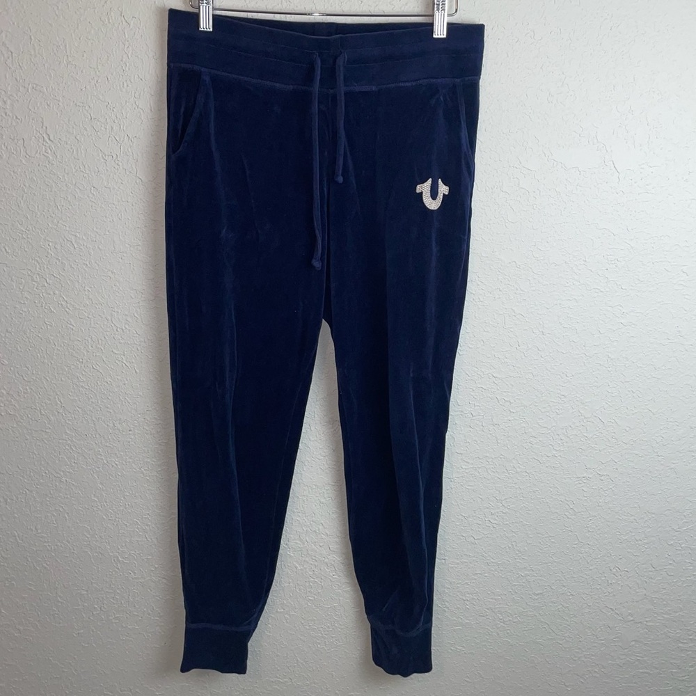 True Religion Velvet Sweatpants Logo